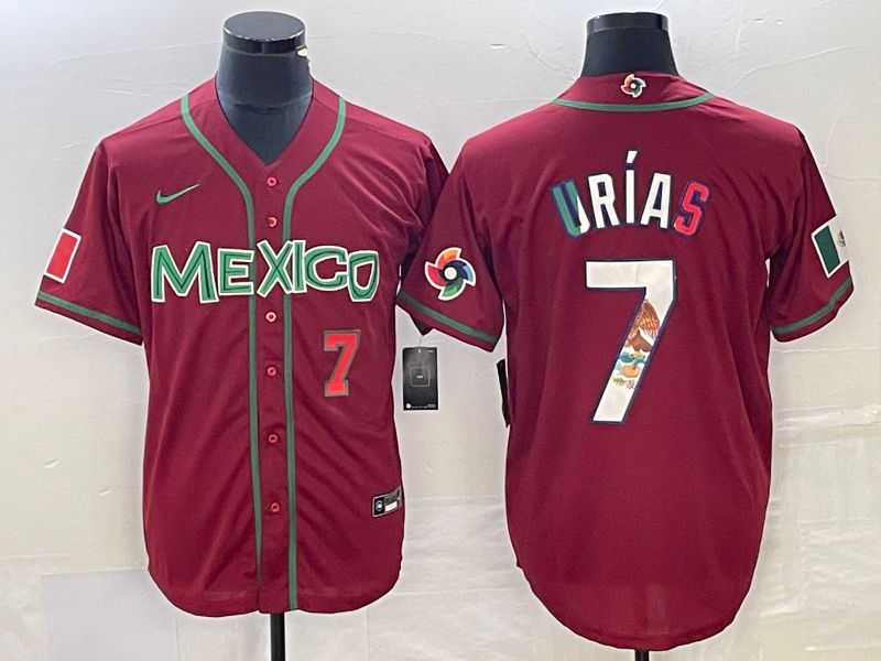 Men 2023 World Cub Mexico #7 Urias Red camo Nike MLB Jersey9->more jerseys->MLB Jersey